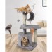 Cat Tree Tower, 32 inch Kitten Activity Center with Cat Ring, Padded Plush Perches, Scratching Posts, Jump Platform - 01HUI