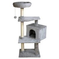 Cat Tree Tower, 42 inch Kitten Activity Center with Padded Plush Perches, Scratching Posts, Jump Platform - 10HUI