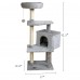 Cat Tree Tower, 42 inch Kitten Activity Center with Padded Plush Perches, Scratching Posts, Jump Platform - 10HUI