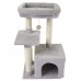 Cat Tree Tower, 30 inch Kitten Activity Center with Padded Plush Perche, Scratching Posts, Jump Platform - 11HUI