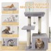 Cat Tree Tower, 30 inch Kitten Activity Center with Padded Plush Perche, Scratching Posts, Jump Platform - 11HUI