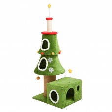 Christmas Cat Tree, 144 cm Tower with 3 Condos and Scratching Posts