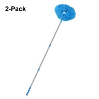 Ceiling Fan Duster, Reusable Microfiber Cleaner with Extension Pole for Home, Wall, Window Cleaning (2-Pack) - chuchendan2Bl