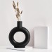 Ceramic Floral Vase, Modern Donut Vase Minimalism Style for Living Room, Kitchen, Office, Home Decor