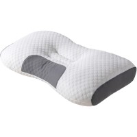 Cervical Neck Pillow, Contoured Orthopedic Massage Pillow with Memory Foam for Neck, Spine Support (Single)