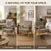 Accent Chair with Cushions, Cane-Style Back, Taupe, Indoor Accent Chair with Cushions, Cane-Style Back, Taupe, Indoor