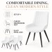 Dining Chairs Set of 4, White Upholstered, Metal Legs