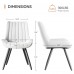 Dining Chairs Set of 4, White Upholstered, Metal Legs