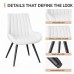Dining Chairs Set of 4, White Upholstered, Metal Legs