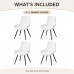 Dining Chairs Set of 4, White Upholstered, Metal Legs