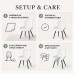 Dining Chairs Set of 4, White Upholstered, Metal Legs
