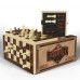 AGreatLife 15 x 15" Wooden Chess Set, Foldable with Magnetic Closure, Felt Interior Storage for Children, Kids, Adults