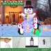 6FT Inflatable Snowman & Penguins, Christmas Patio Decoration with Built in LED Lights for Indoor, Outdoor, Home, Lawn, Christmas Decorations