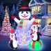 6FT Inflatable Snowman & Penguins, Christmas Patio Decoration with Built in LED Lights for Indoor, Outdoor, Home, Lawn, Christmas Decorations