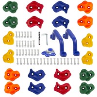 20PCS Rock Climbing Holds Set with Handles Heavy-Duty Plastic Grips for Kids & Adults  Indoor Outdoor Wooden Climbing Wall & Playground Training Kit