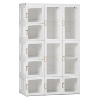 ANTBOX Portable Closet, Foldable Wardrobe Storage Clothing Organizer with Magnetic Doors, 11 Doors 2 Hangers - WT15-D11-H2(C)