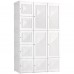 ANTBOX Portable Closet, Foldable Wardrobe Storage Clothing Organizer with Magnetic Doors, 11 Doors 2 Hangers (White) - WT15-D11-H2