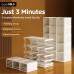 ANTBOX Portable Closet, Foldable Wardrobe Storage Clothing Organizer with Magnetic Doors, 11 Doors 2 Hangers (White) - WT15-D11-H2