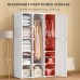 ANTBOX Portable Closet, Foldable Wardrobe Storage Clothing Organizer with Magnetic Doors, 11 Doors 2 Hangers (White) - WT15-D11-H2