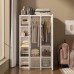 ANTBOX Portable Closet, Foldable Wardrobe Storage Clothing Organizer with Magnetic Doors, 11 Doors 2 Hangers (White) - WT15-D11-H2