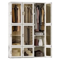 ANTBOX Portable Closet, Foldable Wardrobe Storage Clothing Organizer with Magnetic Doors, 9 Doors 3 Hangers - Closet_WT15-D9-H3