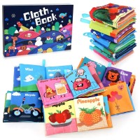 Children Soft Cloth Books Set with Rustling Sound, Non-Toxic Cloth Books Toy Set for Newborns, Infants, Toddlers (Pack of 6) - SQ008