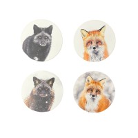 Animal Print Drink Coasters Set of 4  Absorbent Cork Bottom, Heat & Moisture Resistant 4-Inch Round Coasters for Coffee, Beer, Wine  Home & Table Protection