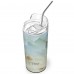 Stainless Steel Tumbler, 16oz Vacuum Insulated Travel Coffee Mug with Sliding Lid, Non-Slip Bottom (Opal Marble)