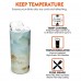 Stainless Steel Tumbler, 16oz Vacuum Insulated Travel Coffee Mug with Sliding Lid, Non-Slip Bottom (Opal Marble)