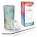 Stainless Steel Tumbler, 16oz Vacuum Insulated Travel Coffee Mug with Sliding Lid, Non-Slip Bottom (Opal Marble)