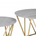 Set of 2 Coffee Table Set, Modern Faux Marble Coffee Table and End Table for Home, Living Room (Grey-Gold) - GilesCoffeeTableGY&G-FWS