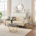Set of 2 Coffee Table Set, Modern Faux Marble Coffee Table and End Table for Home, Living Room (Grey-Gold) - GilesCoffeeTableGY&G-FWS
