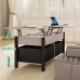 2-Way Lift Top Coffee Table, Rustic Wood Table with Hidden Compartments, 2 Fabric Storage Baskets for Home, Living Room (Grey) - 559A1