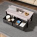 2-Way Lift Top Coffee Table, Rustic Wood Table with Hidden Compartments, 2 Fabric Storage Baskets for Home, Living Room (Grey) - 559A1