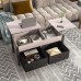 2-Way Lift Top Coffee Table, Rustic Wood Table with Hidden Compartments, 2 Fabric Storage Baskets for Home, Living Room (Grey) - 559A1