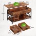 Lift Top Coffee Table with 2 Drawers, Open Side Shelf,  Hidden Compartment for Home, Living Room - 565A2