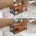 Lift Top Coffee Table with 2 Drawers, Open Side Shelf,  Hidden Compartment for Home, Living Room - 565A2