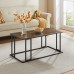 Modern Coffee Table with Metal Frame Wood Finish Top Adjustable Feet, Easy Assembly, 39.4” L x 19.7” W x 18.5” H - Sturdy & Stylish Living Room Accent Table