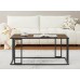Modern Coffee Table with Metal Frame Wood Finish Top Adjustable Feet, Easy Assembly, 39.4” L x 19.7” W x 18.5” H - Sturdy & Stylish Living Room Accent Table