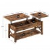 Coffee Table 120 x 50cm, 2-Way Lift Top Coffee Table with Hidden Compartment, Open Shelf for Home, Living Room - FK005002