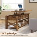 Coffee Table 120 x 50cm, 2-Way Lift Top Coffee Table with Hidden Compartment, Open Shelf for Home, Living Room - FK005002