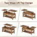 Coffee Table 120 x 50cm, 2-Way Lift Top Coffee Table with Hidden Compartment, Open Shelf for Home, Living Room - FK005002