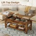 Coffee Table 120 x 50cm, 2-Way Lift Top Coffee Table with Hidden Compartment, Open Shelf for Home, Living Room - FK005002