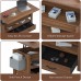 Lift Top Coffee Table with 2 Storage Drawers, Hidden Compartment, Side Pouch, Open Storage Shelf for Home, Living Room - FK006001
