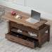 Lift Top Coffee Table with 2 Storage Drawers, Hidden Compartment, Side Pouch, Open Storage Shelf for Home, Living Room - FK006001