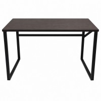 Computer Desk Metal Frame  112 cm Dark Brown for Home Office