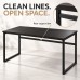Computer Desk Metal Frame 112 cm Dark Brown for Home Office Computer Desk Metal Frame 112 cm Dark Brown for Home Office