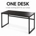 Computer Desk Metal Frame 112 cm Dark Brown for Home Office Computer Desk Metal Frame 112 cm Dark Brown for Home Office