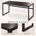 Computer Desk Metal Frame 112 cm Dark Brown for Home Office Computer Desk Metal Frame 112 cm Dark Brown for Home Office