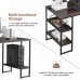 Computer Desk, 140 x 60cm Reversible Office Desk with 3-Tier Shelves, CPU Stand for Home, Bedroom, Office - 6090-2156BK